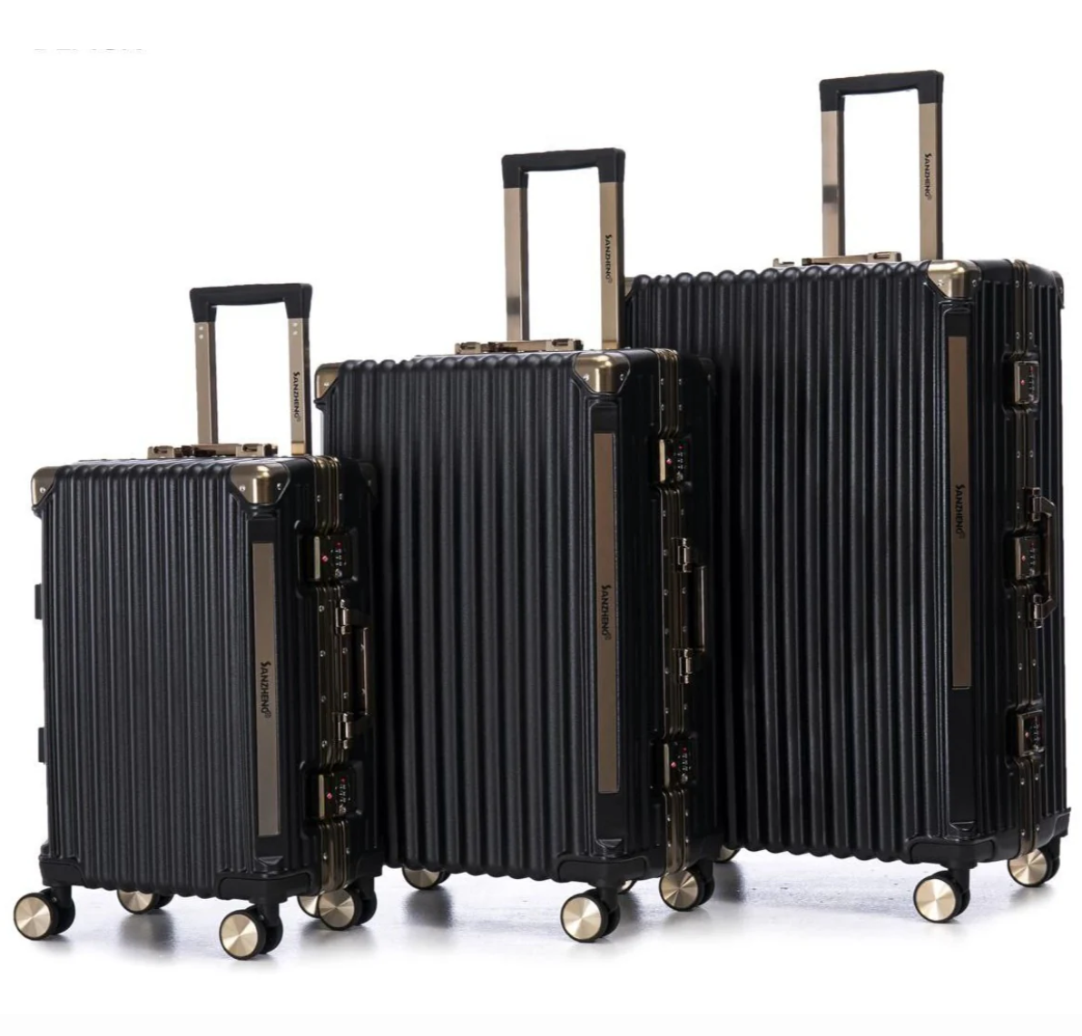 Set de Valises SILVA – 3 Tailles, Finition Dorée, Confort & Durabilité